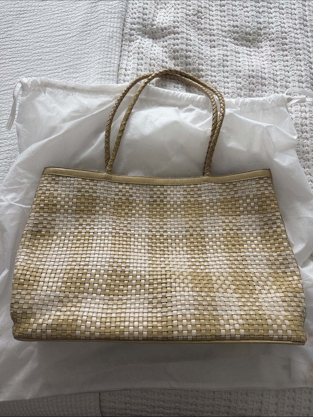 Bembien Tote Bag in Tan and Cream